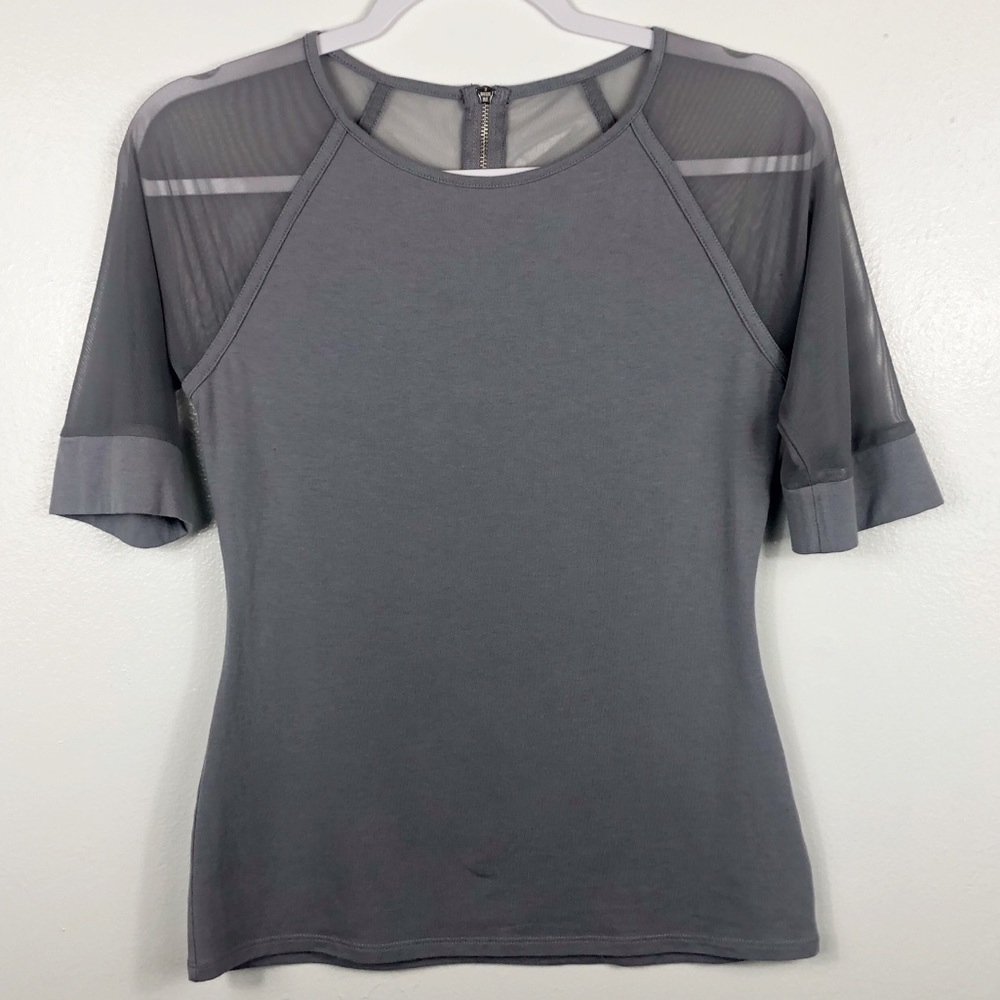 Express Short Sleeve Top with Sheer sleeves & Back